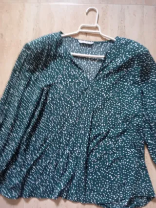 Blusa mujer manga larga verde talla L
