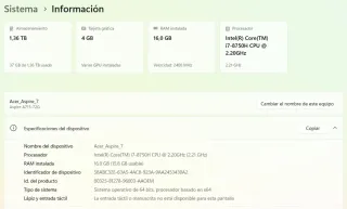 Acer Aspire 7 1.5TB 16GB Nvidia 4GB