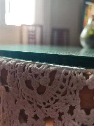 Mesa camilla redonda cristal y madera