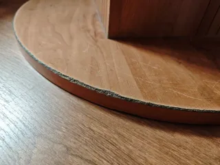 Mesa camilla redonda cristal y madera