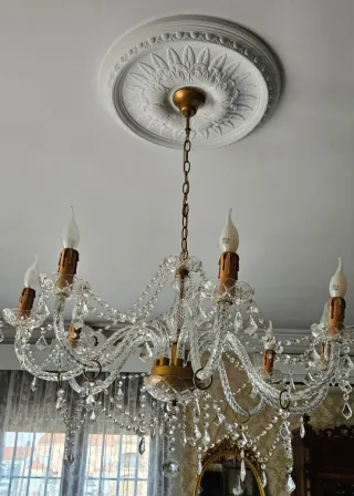 ⚜️Lámpara de Araña de Cristal Dorada⚜️