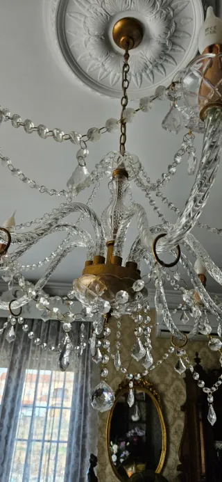 ⚜️Lámpara de Araña de Cristal Dorada⚜️