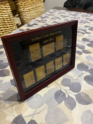 Marco FC Barcelona Chapas Bañadas Oro