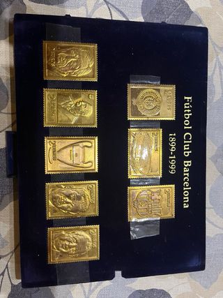 Marco FC Barcelona Chapas Bañadas Oro