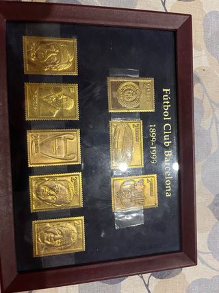 Marco FC Barcelona Chapas Bañadas Oro