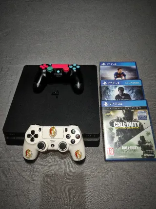 Consola PS4 Slim 1TB + 2 Mandos + Juegos