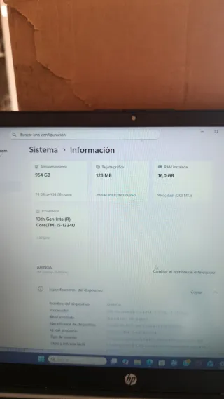 Ordenador portátil HP Plata