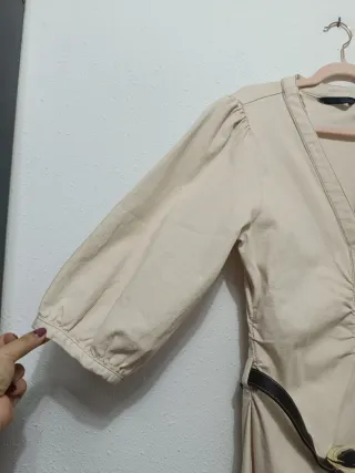 Vestido midi camisero con cinturón Zara Talla XL