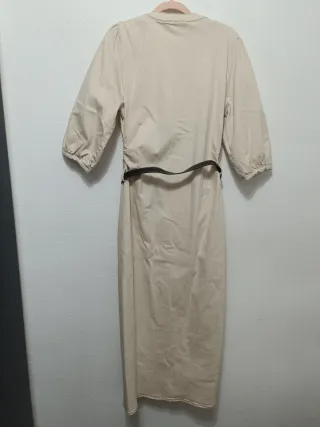 Vestido midi camisero con cinturón Zara Talla XL