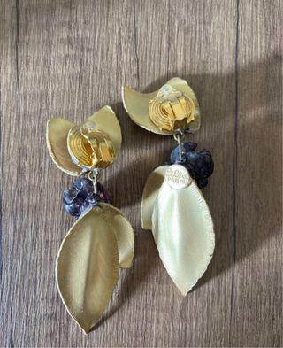 Orecchini pendenti foglie oro