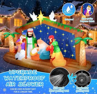 Natale gonfiabile con presepe e Re Magi