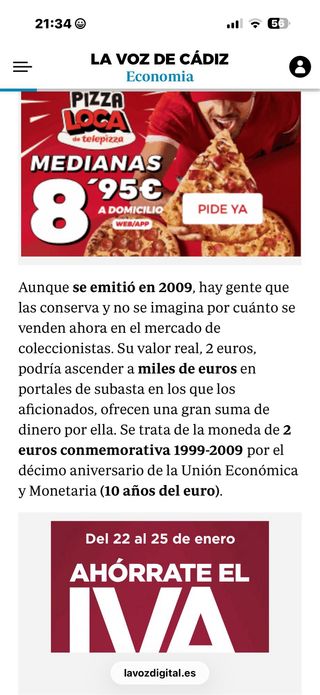 Moneda 2€ Conmemorativa España 1999-2009