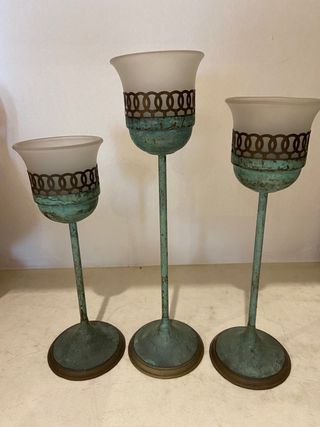 Juego de 3 candelabros vintage