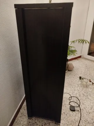 Mueble Cajonera Alta Estrecha Madera Marrón