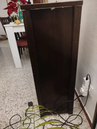 Mueble Cajonera Alta Estrecha Madera Marrón