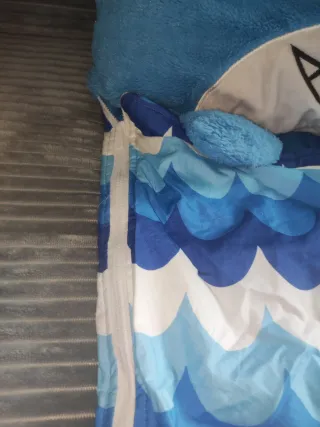 Dormilocos Tiburón Peluche Azul cojín saco