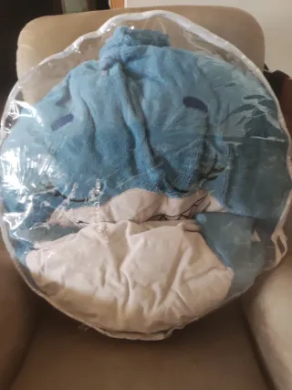 Dormilocos Tiburón Peluche Azul cojín saco
