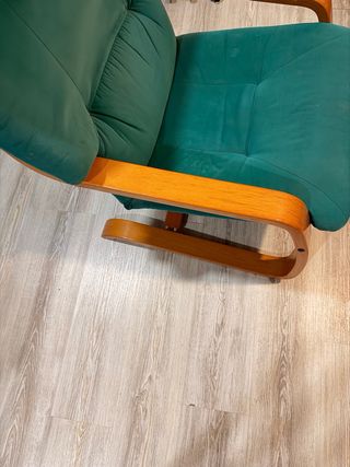 Par de Butacas Reclinables Tela y Madera