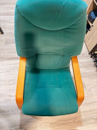 Par de Butacas Reclinables Tela y Madera