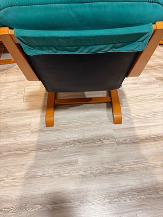 Par de Butacas Reclinables Tela y Madera