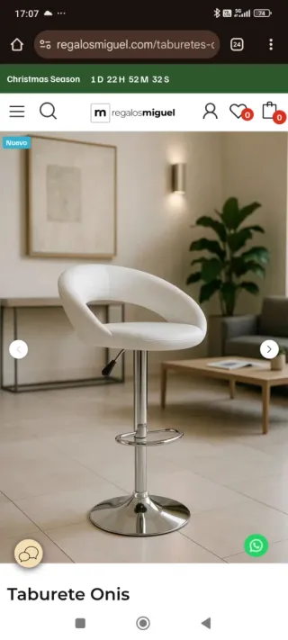 Taburetes alto polipiel Art Decó blanco