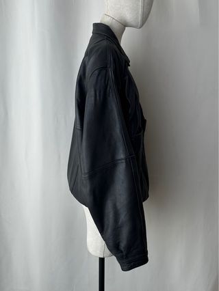 Chaqueta bomber cargo piel oversized vintage 80s