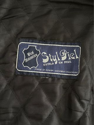 Chaqueta bomber cargo piel oversized vintage 80s