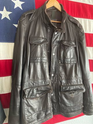 CHAQUETA PIEL MARRON