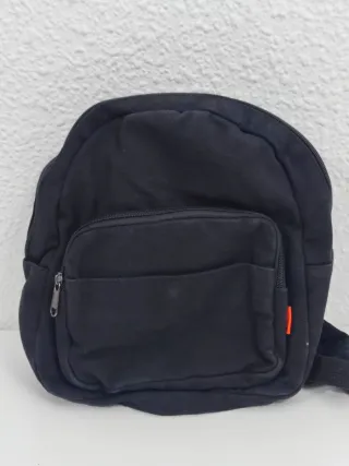 Mochila pequeña lona negra mujer