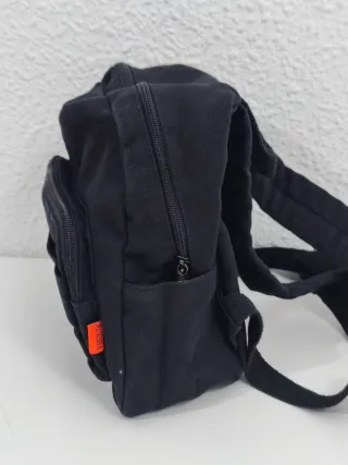 Mochila pequeña lona negra mujer