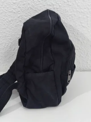 Mochila pequeña lona negra mujer