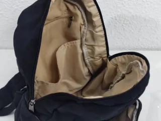 Mochila pequeña lona negra mujer