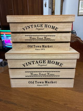 Set 2 Scatole Legno Vintage Home