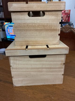 Set 2 Scatole Legno Vintage Home