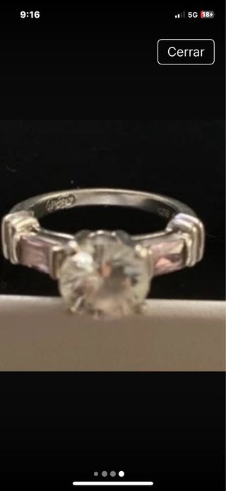 Anillo Plata Circonita Central y Laterales