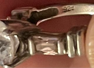 Anillo Plata Circonita Central y Laterales