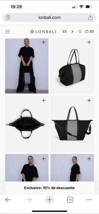 Bolso shopper XL Lonbali negro multicolor