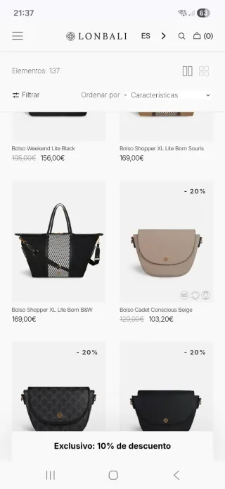 Bolso shopper XL Lonbali negro multicolor