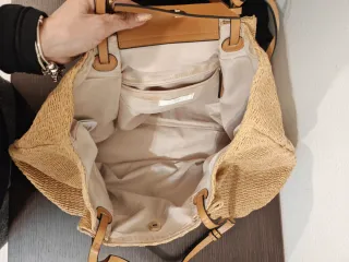 Borsa tipo paglia beige