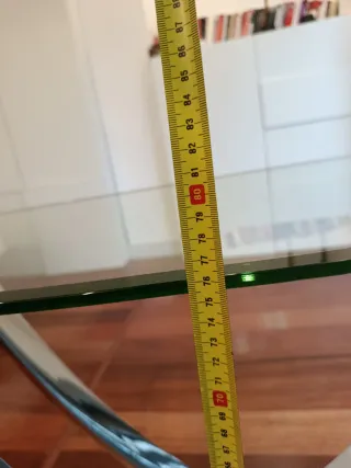 Mesa recibidor cristal y metal