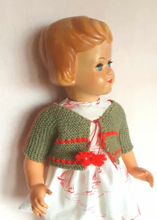 Muñeca alemana  antigua Cigüeña 62 cm celuloide