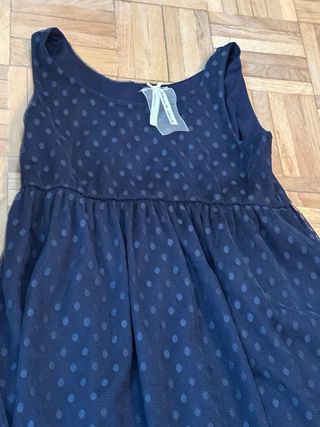 Vestido azul tull lunares fiesta niña