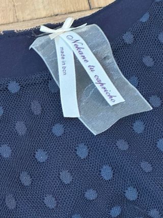 Vestido azul tull lunares fiesta niña