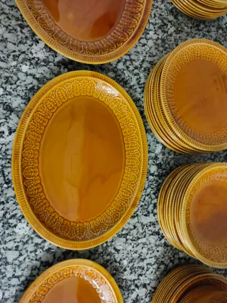 Vajilla Pontesa cerámica ironstone marrón