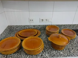 Vajilla Pontesa cerámica ironstone marrón