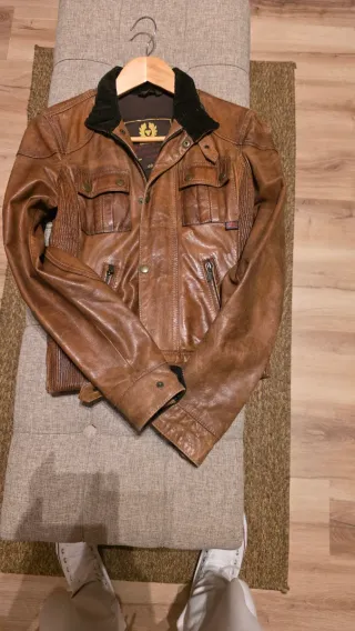 Chaqueta de piel Belstaff Marrón