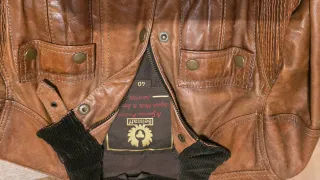 Chaqueta de piel Belstaff Marrón