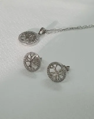 Conjunto Plata ARBOL VIDA