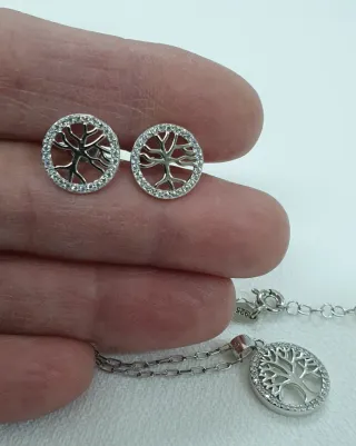 Conjunto Plata ARBOL VIDA