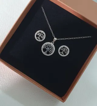 Conjunto Plata ARBOL VIDA